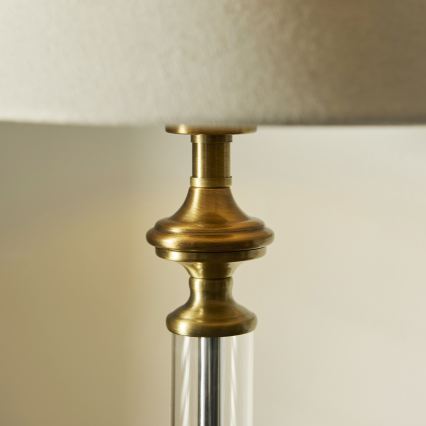 Endon 119972 - Stolná lampa AVEBURY 1xE27/10W/230V mosadz/sivá