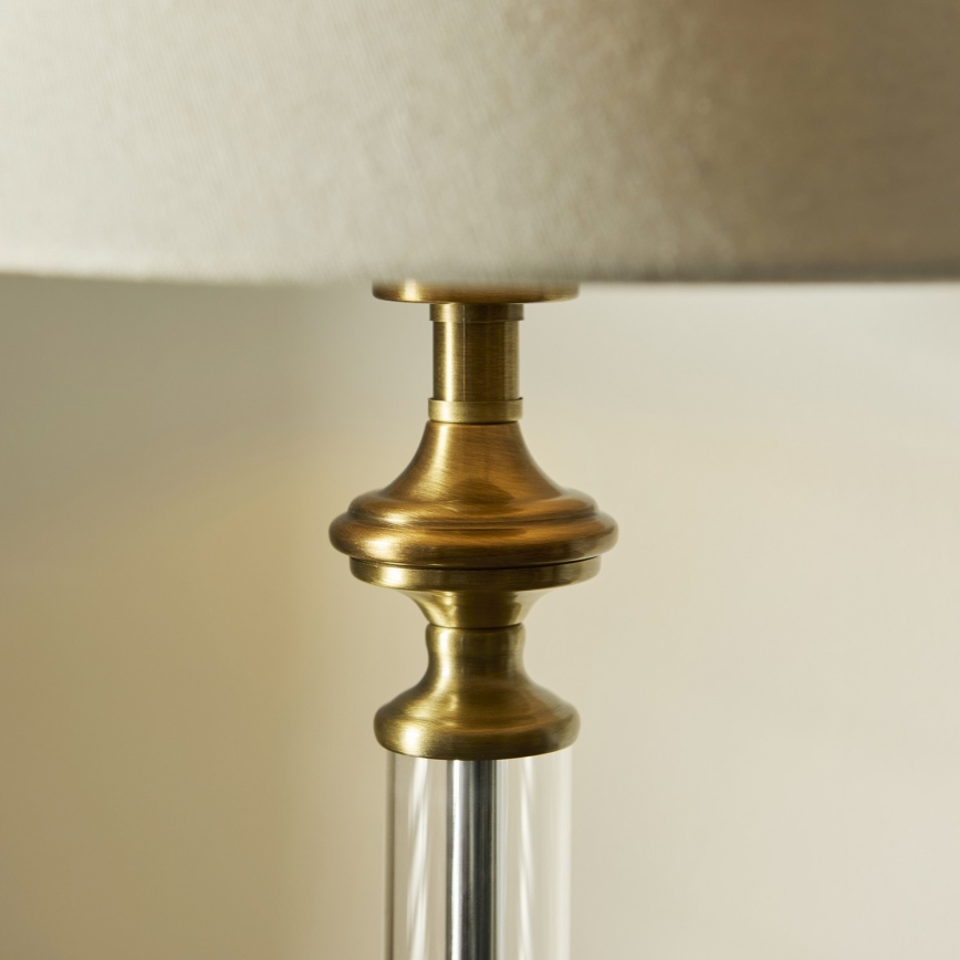 Endon 119972 - Stolná lampa AVEBURY 1xE27/10W/230V mosadz/sivá