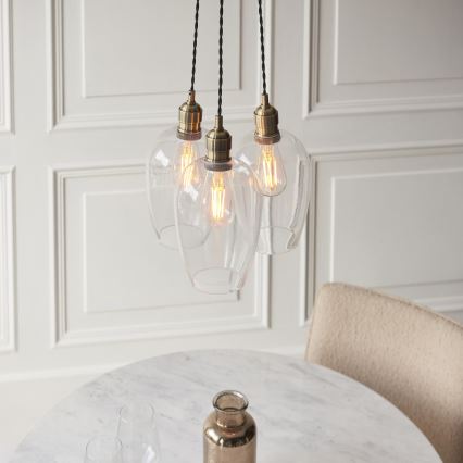 Endon 120648 - Závesný luster na lanku 3xE27/10W/230V mosadz