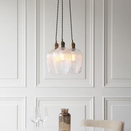 Endon 120656 - Závesný luster na lanku 3xE27/10W/230V mosadz