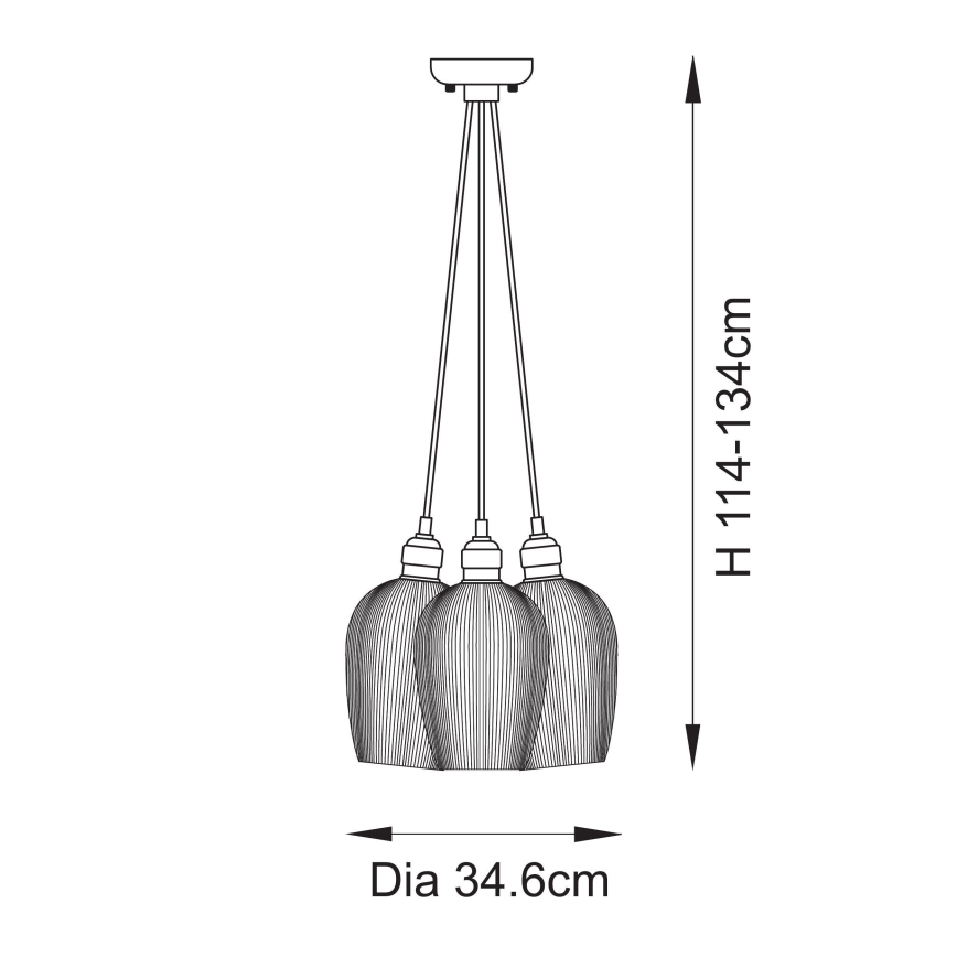Endon 120656 - Závesný luster na lanku 3xE27/10W/230V mosadz