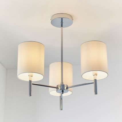Endon 56642 - Luster na tyči BRIO 3xE14/40W/230V lesklý chróm/biela