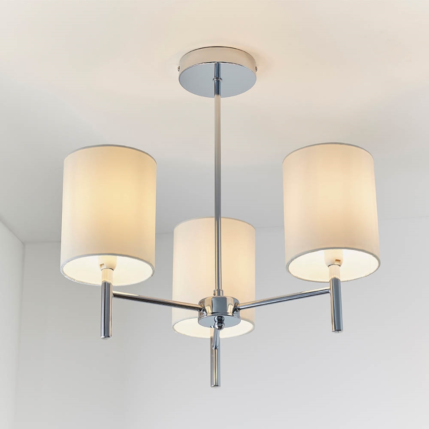 Endon 56642 - Luster na tyči BRIO 3xE14/40W/230V lesklý chróm/biela