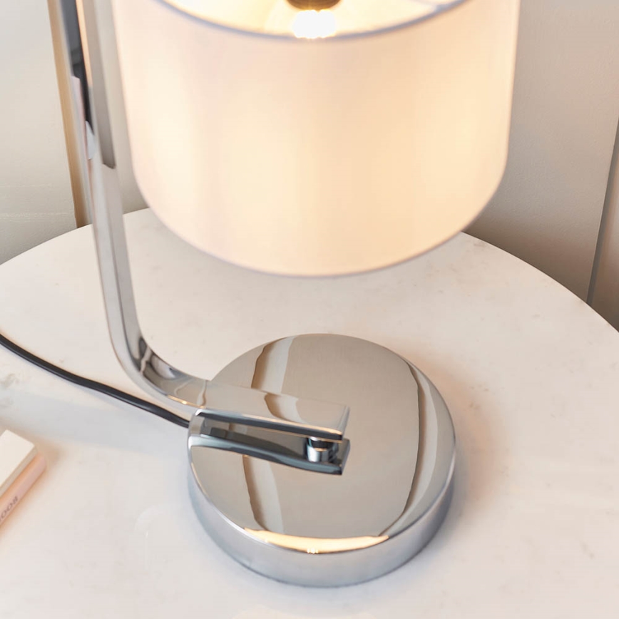 Endon 57917 - Stmievateľná stolná lampa CANNING 1xE14/40W/230V lesklý chróm/biela