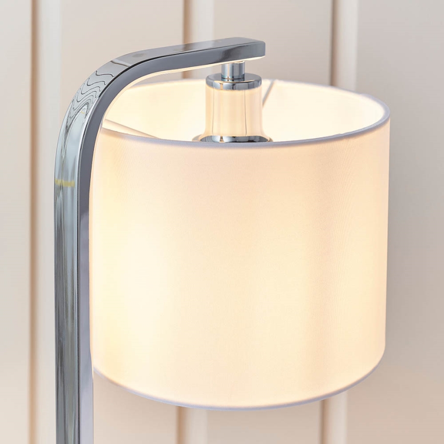 Endon 57917 - Stmievateľná stolná lampa CANNING 1xE14/40W/230V lesklý chróm/biela