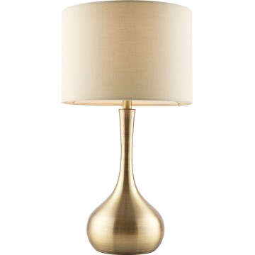 Endon 61191 - Stmievateľná stolná lampa PICCADILLY 1xE14/40W/230V mosadz/béžová
