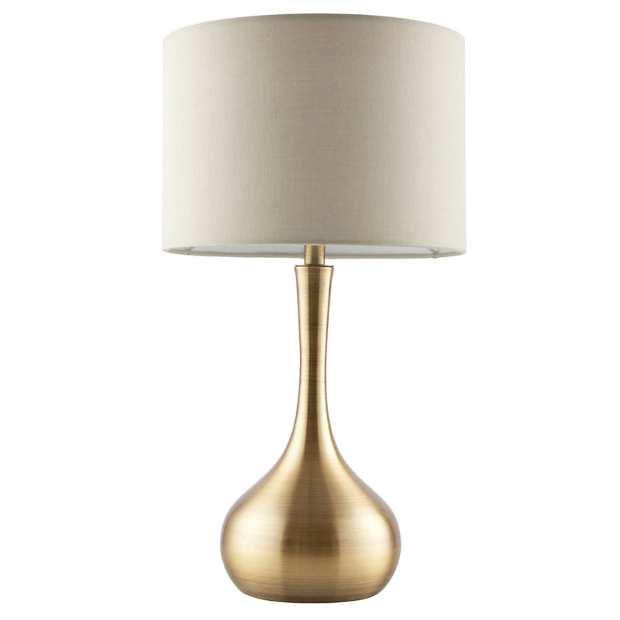 Endon 61191 - Stmievateľná stolná lampa PICCADILLY 1xE14/40W/230V mosadz/béžová