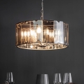 Endon 61294 - Luster na reťazi CLOONEY 8xE14/40W/230V čierna/dymová