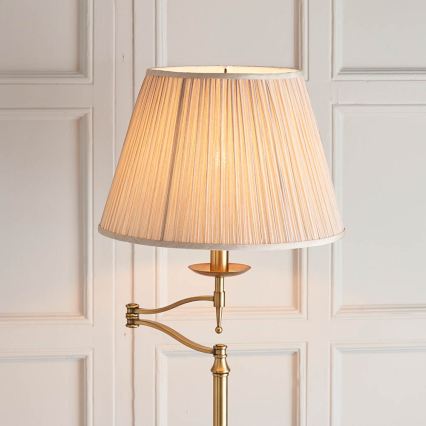 Endon 63621 - Stojacia lampa STANFORD 1xE27/60W/230V mosadz/béžová