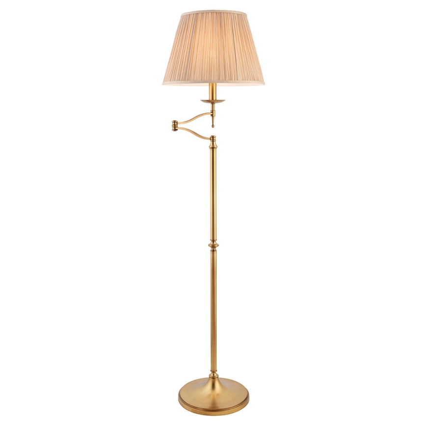 Endon 63621 - Stojacia lampa STANFORD 1xE27/60W/230V mosadz/béžová