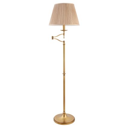 Endon 63621 - Stojacia lampa STANFORD 1xE27/60W/230V mosadz/béžová