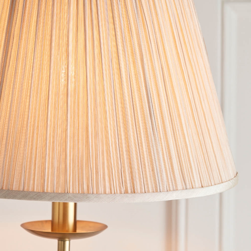 Endon 63621 - Stojacia lampa STANFORD 1xE27/60W/230V mosadz/béžová