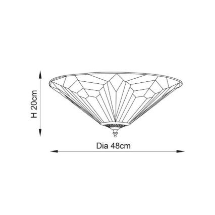 Endon 63935 - Stropné svietidlo ASTORIA 2xE27/60W/230V pr. 48 cm