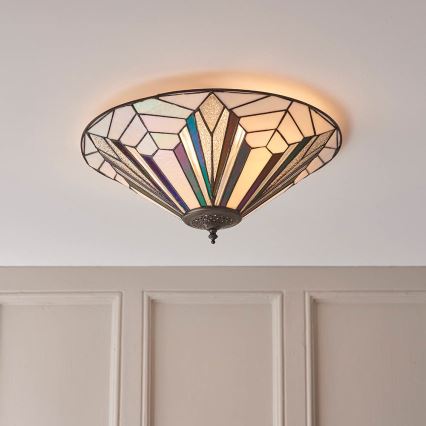 Endon 63935 - Stropné svietidlo Tiffany ASTORIA 2xE27/60W/230V priemer 48 cm