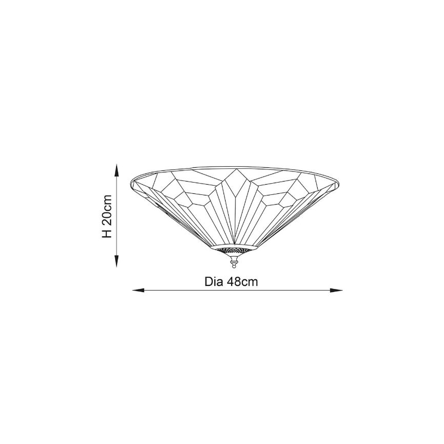 Endon 63935 - Stropné svietidlo Tiffany ASTORIA 2xE27/60W/230V priemer 48 cm
