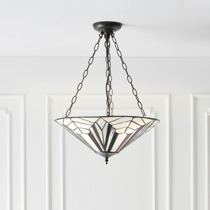 Endon 63936 - Luster na reťazi Tiffany ASTORIA 3xE27/60W/230V pr. 48 cm