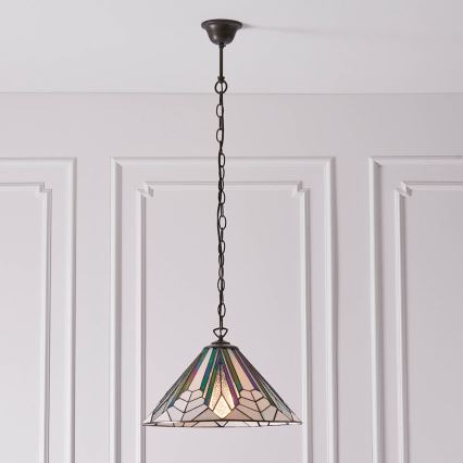 Endon 63937 - Luster na reťazi Tiffany ASTORIA 1xE27/60W/230V pr. 40 cm