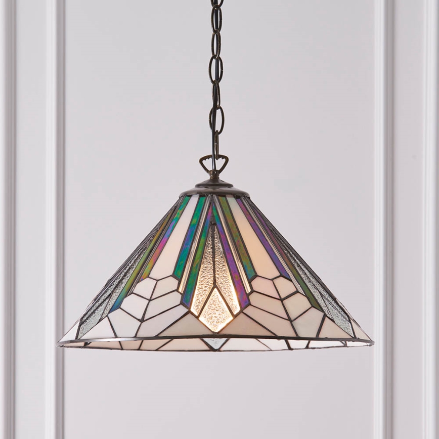 Endon 63937 - Luster na reťazi Tiffany ASTORIA 1xE27/60W/230V pr. 40 cm
