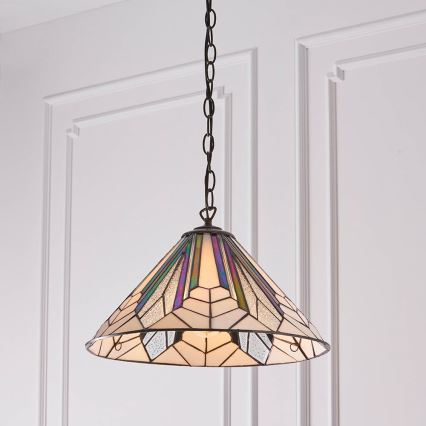 Endon 63937 - Luster na reťazi Tiffany ASTORIA 1xE27/60W/230V pr. 40 cm