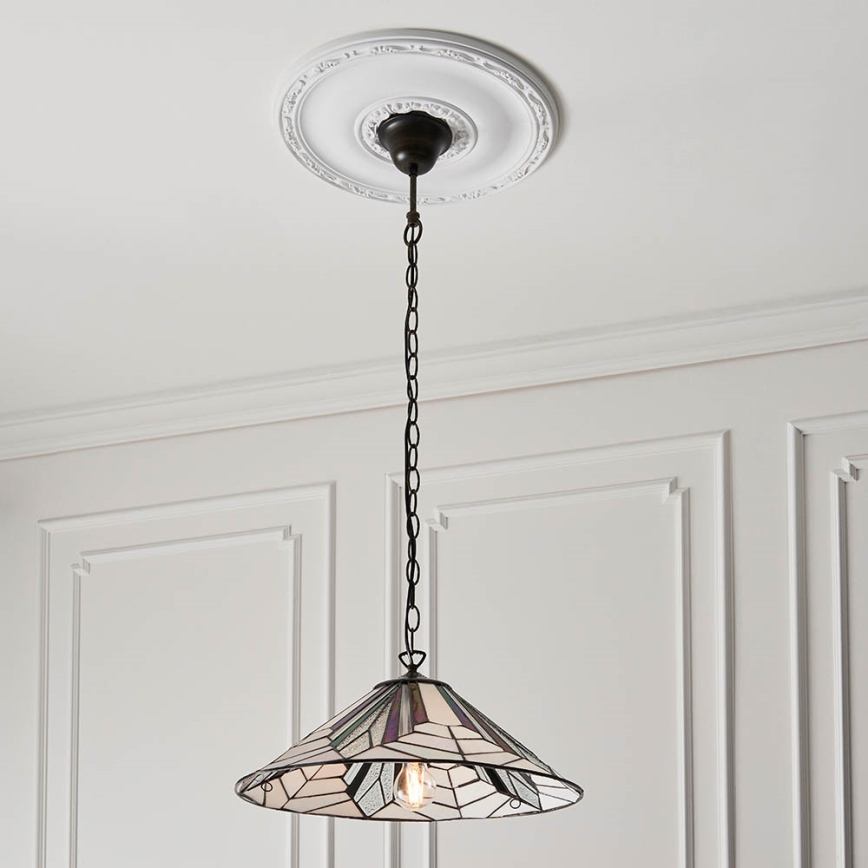 Endon 63938 - Luster na reťazi Tiffany ASTORIA 1xE27/60W/230V pr. 48 cm