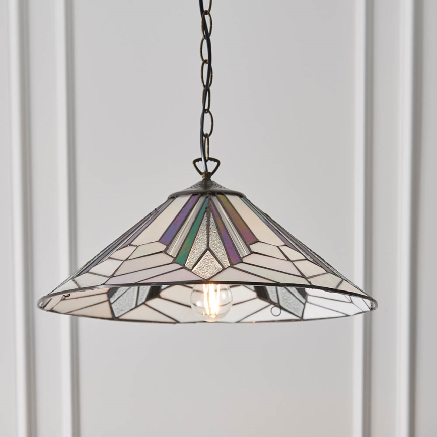 Endon 63938 - Luster na reťazi Tiffany ASTORIA 1xE27/60W/230V pr. 48 cm