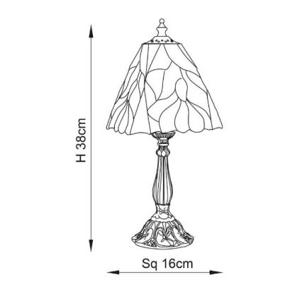 Endon 63963 - Stolná lampa Tiffany BOTANICA 1xE14/40W/230V, priemer 16 cm