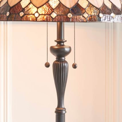 Endon 63972 - Stojacia lampa BROOKLYN 2xE27/60W/230V priemer 50 cm
