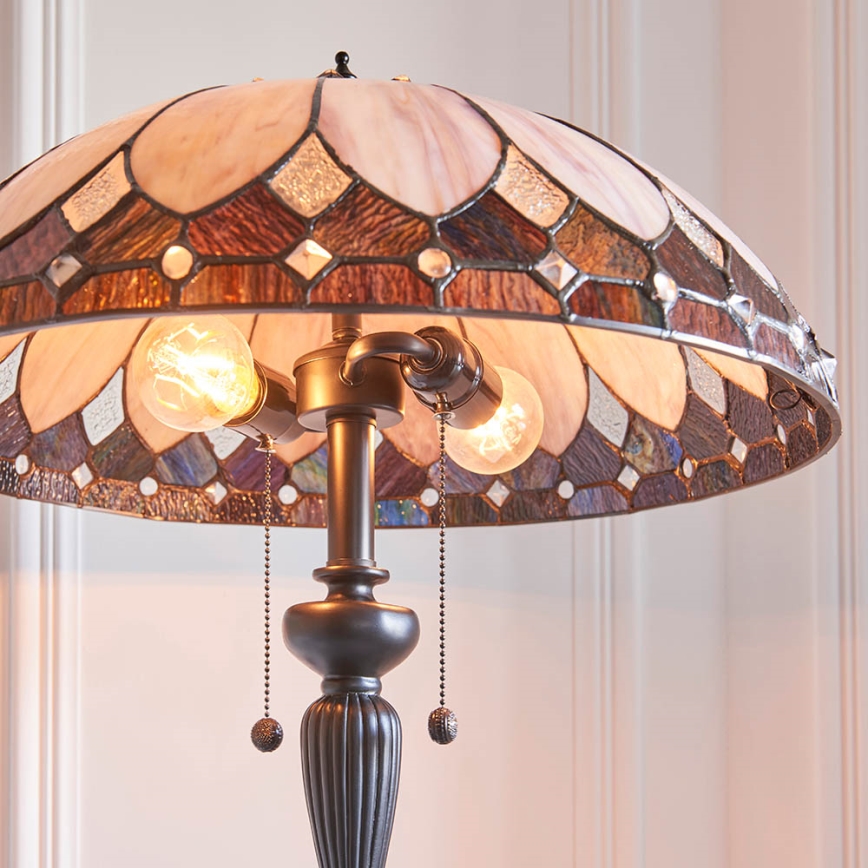 Endon 63972 - Stojacia lampa BROOKLYN 2xE27/60W/230V priemer 50 cm