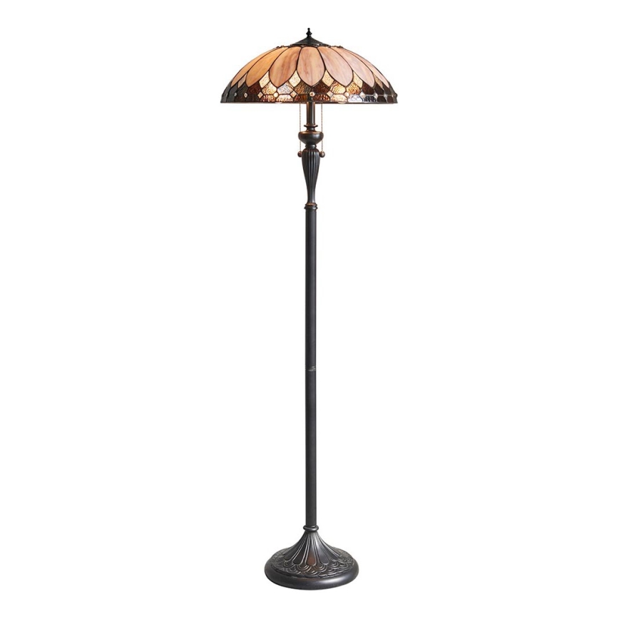 Endon 63972 - Stojacia lampa Tiffany BROOKLYN 2xE27/60W/230V priemer 50 cm