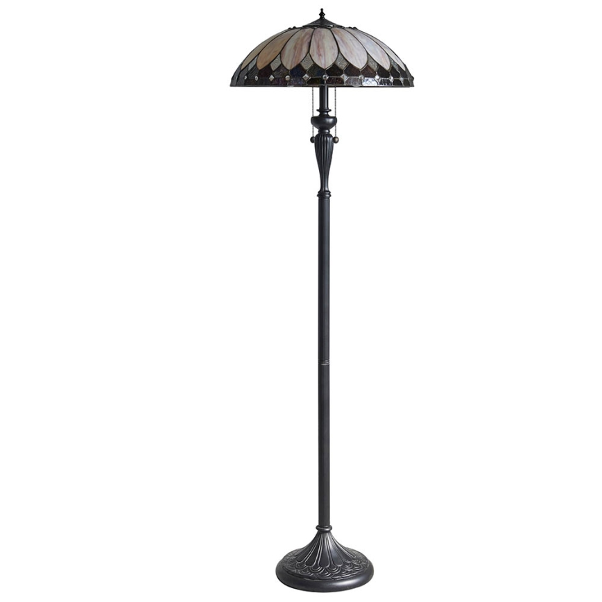 Endon 63972 - Stojacia lampa Tiffany BROOKLYN 2xE27/60W/230V priemer 50 cm