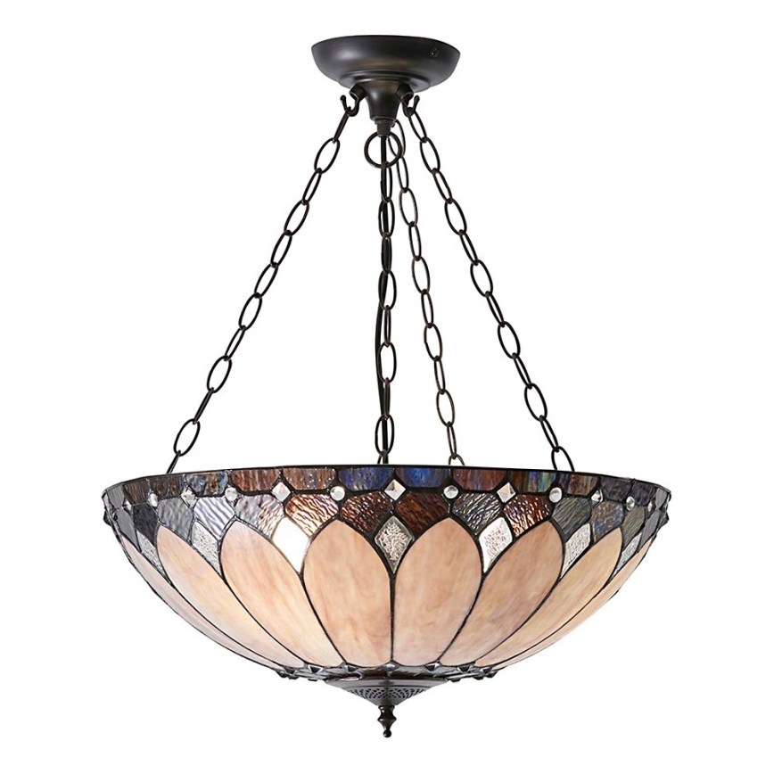 Endon 63976 - Luster na reťazi Tiffany BROOKLYN 3xE27/60W/230V priemer 50 cm