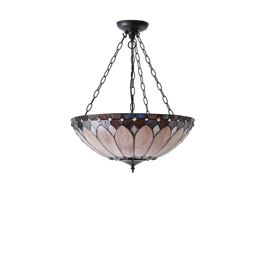 Endon 63976 - Luster na reťazi Tiffany BROOKLYN 3xE27/60W/230V priemer 50 cm