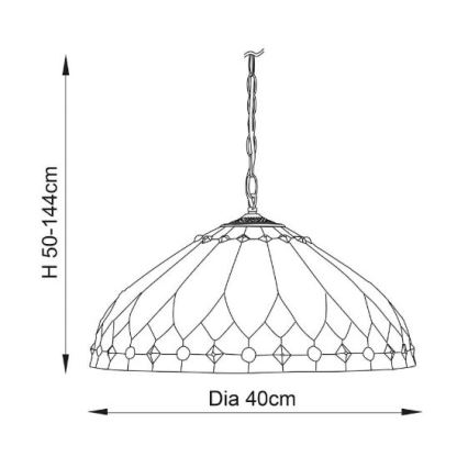 Endon 63977 - Luster na reťazi BROOKLYN 1xE27/60W/230V pr. 40 cm