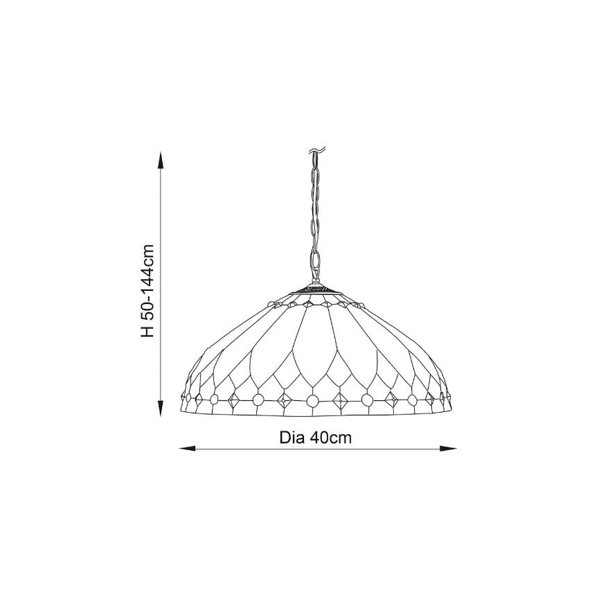 Endon 63977 - Luster na reťazi BROOKLYN 1xE27/60W/230V pr. 40 cm