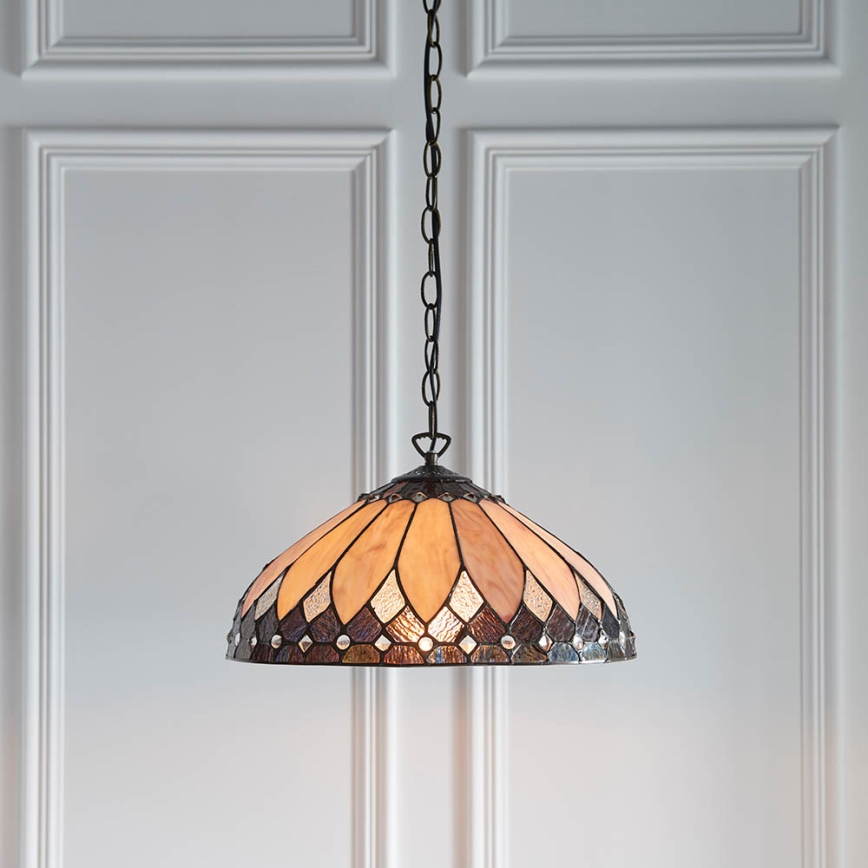 Endon 63977 - Luster na reťazi Tiffany BROOKLYN 1xE27/60W/230V pr. 40 cm