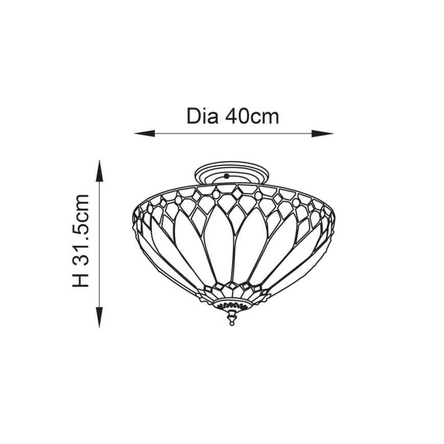 Endon 63978 - Prisadený luster BROOKLYN 3xE27/60W/230V pr. 40 cm