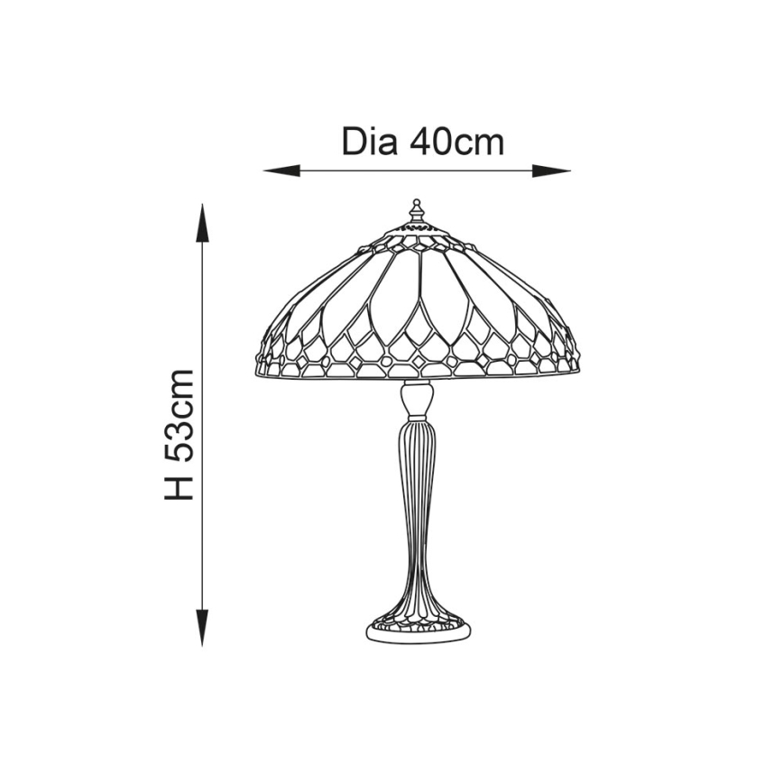 Endon 63982 - Stolná lampa BROOKLYN 1xE27/60W/230V priemer 40 cm