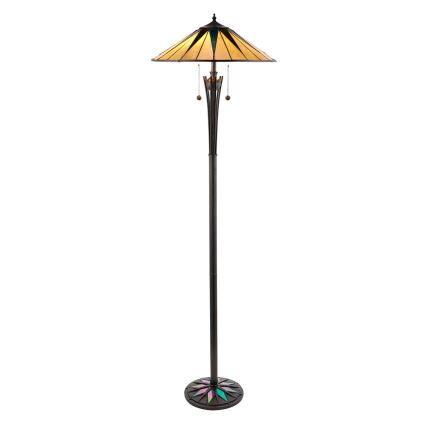 Endon 64041 - Stojacia lampa Tiffany DARK STAR 2xE27/60W/230V priemer 49 cm