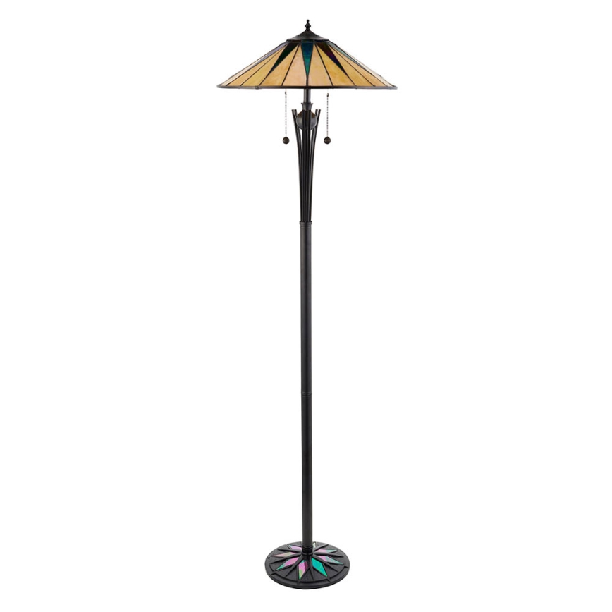 Endon 64041 - Stojacia lampa Tiffany DARK STAR 2xE27/60W/230V priemer 49 cm