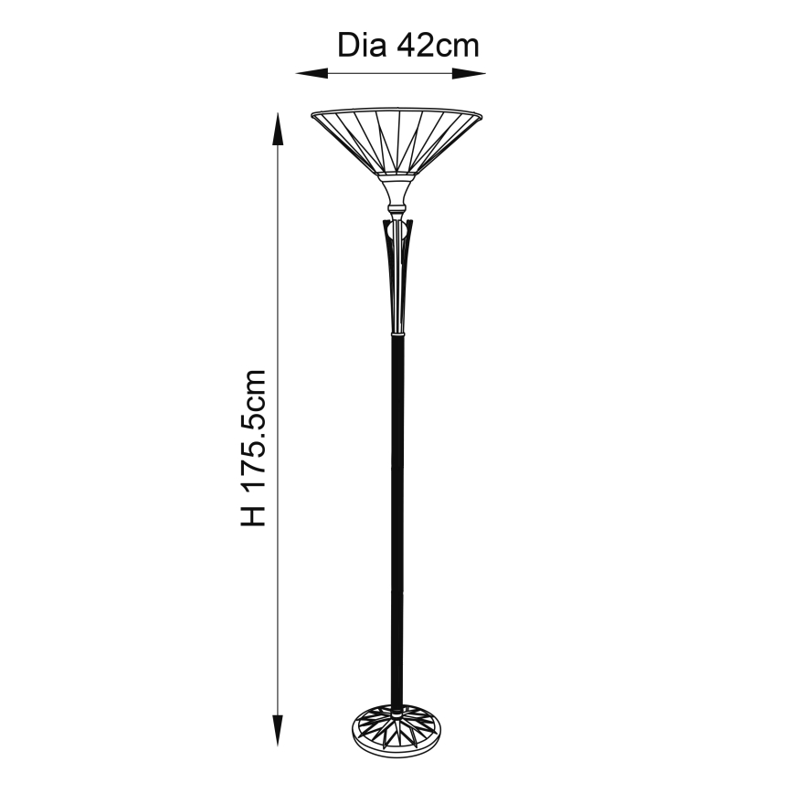 Endon 64042 - Stojacia lampa DARK STAR 1xE27/60W/230V pr. 42 cm