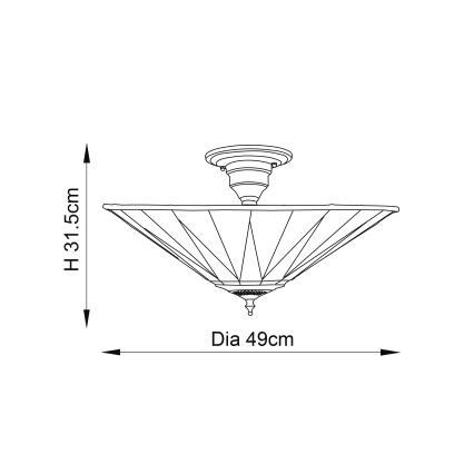 Endon 64043 - Prisadený luster Tiffany DARK STAR 3xE27/60W/230V pr. 49 cm