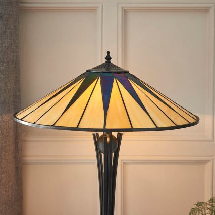 Endon 64045 - Stolová lampa Tiffany DARK STAR, 2xE27/60W/230V, priemer 49 cm