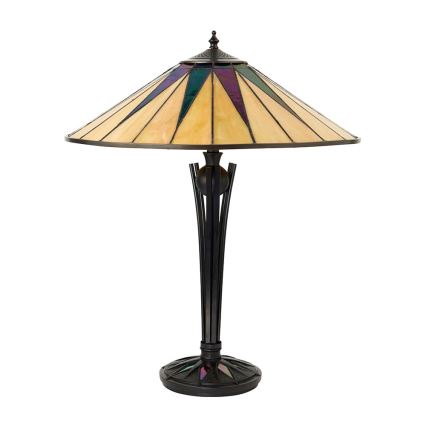 Endon 64045 - Stolová lampa Tiffany DARK STAR, 2xE27/60W/230V, priemer 49 cm