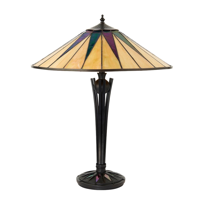 Endon 64045 - Stolová lampa Tiffany DARK STAR, 2xE27/60W/230V, priemer 49 cm