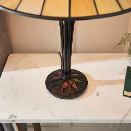 Endon 64045 - Stolová lampa Tiffany DARK STAR, 2xE27/60W/230V, priemer 49 cm