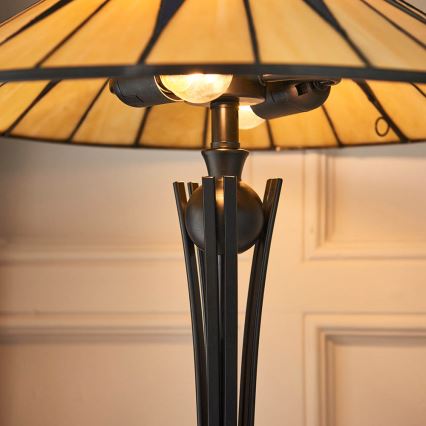 Endon 64045 - Stolová lampa Tiffany DARK STAR, 2xE27/60W/230V, priemer 49 cm