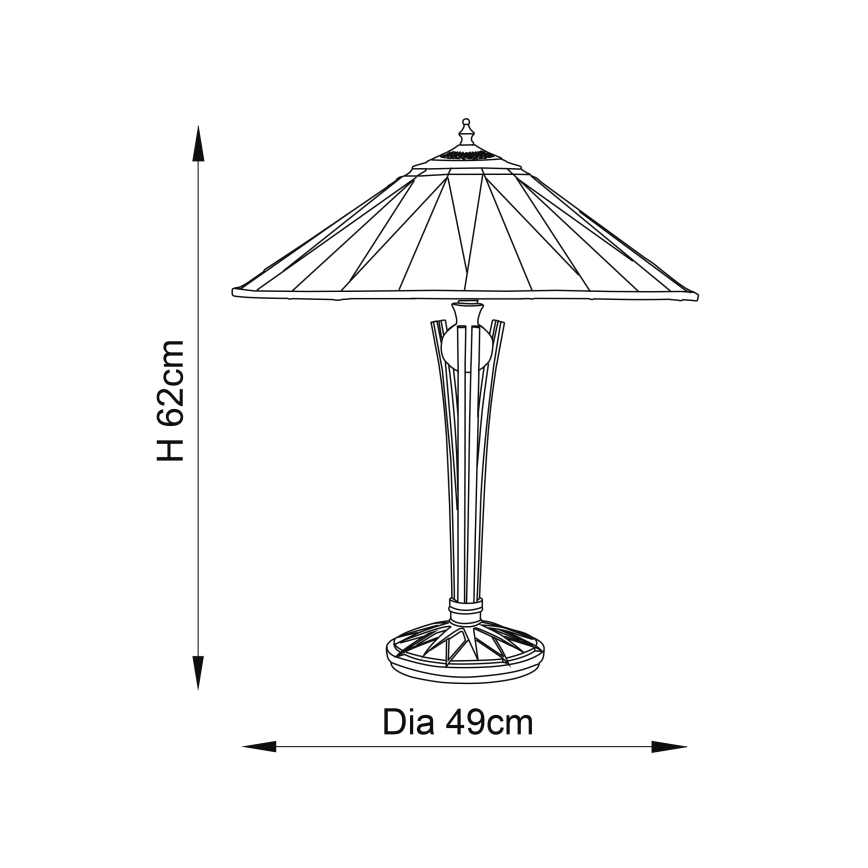 Endon 64045 - Stolová lampa Tiffany DARK STAR, 2xE27/60W/230V, priemer 49 cm
