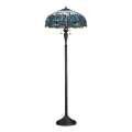Endon 64069 - Stojacia lampa Tiffany DRAGONFLY 2xE27/60W/230V, priemer 50 cm