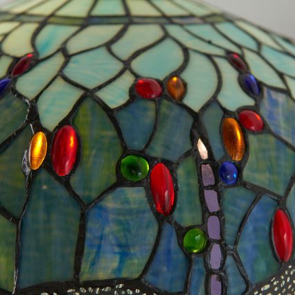 Endon 64069 - Stojacia lampa Tiffany DRAGONFLY 2xE27/60W/230V, priemer 50 cm