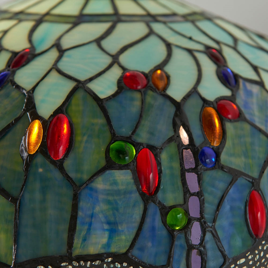 Endon 64069 - Stojacia lampa Tiffany DRAGONFLY 2xE27/60W/230V, priemer 50 cm